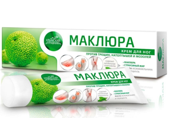 Маклюра крем для ног со страусиным жиром, маслом можжевельника и мочевиной