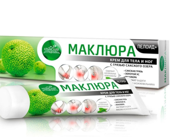 Маклюра ПЕЛОИД+ крем для тела и ног с грязью Сакского озера