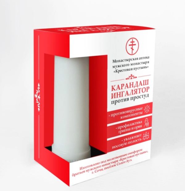 Карандаш-ингалятор против простуд, пластик, 1,3 г, "Солох-Аул"